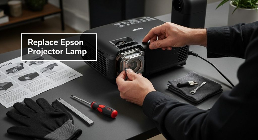 replace epson projector lamp