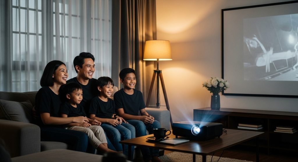 projektor home cinema living room