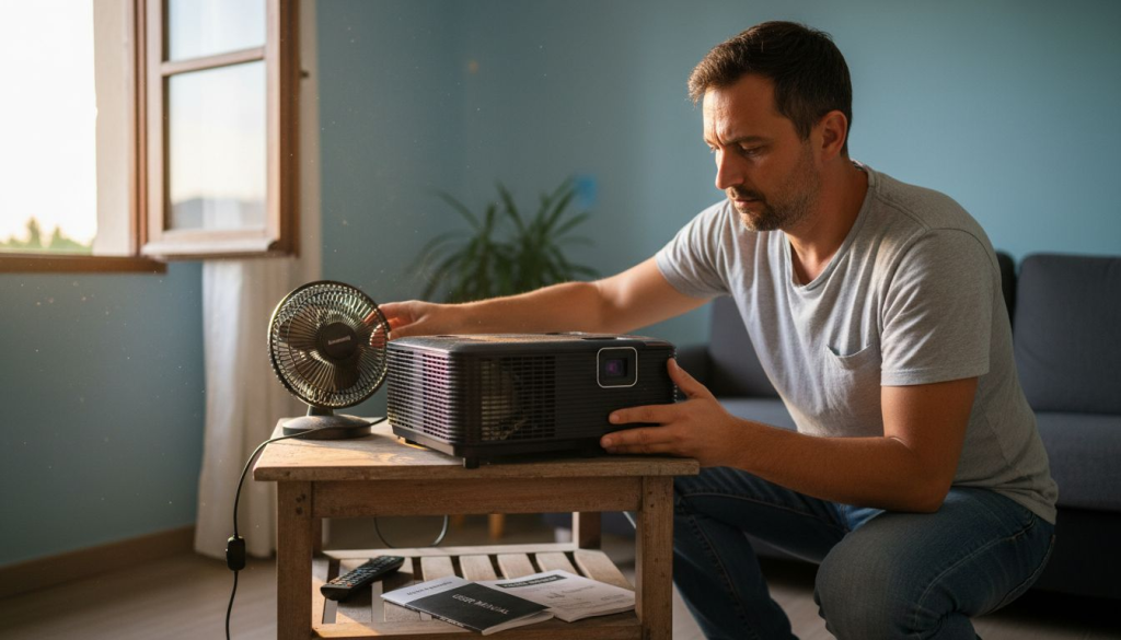 Setting up projector with home ventilation